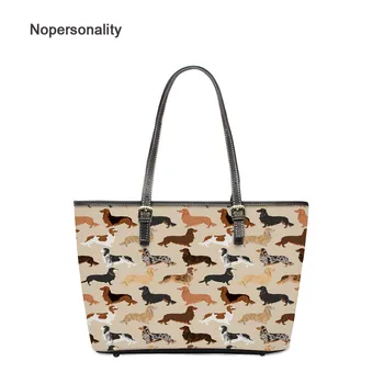 

Nopersonality Printing Dachshund Dog Shoulder Tote Bags for Women Ladies Travel Organizer Handbag Females Top-Handle Bag Stylish