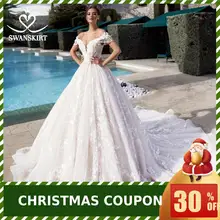 Swanskirt милое бальное платье свадебное платье с открытыми плечами бисером аппликации платье для невесты принцессы Vestido de Noiva K175