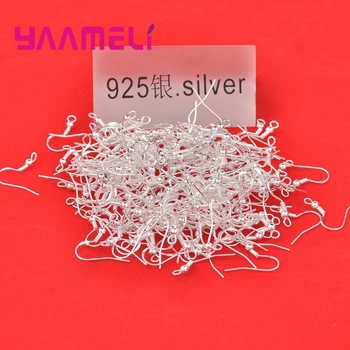 

400PCS Wholesale 18mm 925 Sterling Silver Earring French Hooks Beaded Ball Jewelry Accessory Findings Ear Wire Component