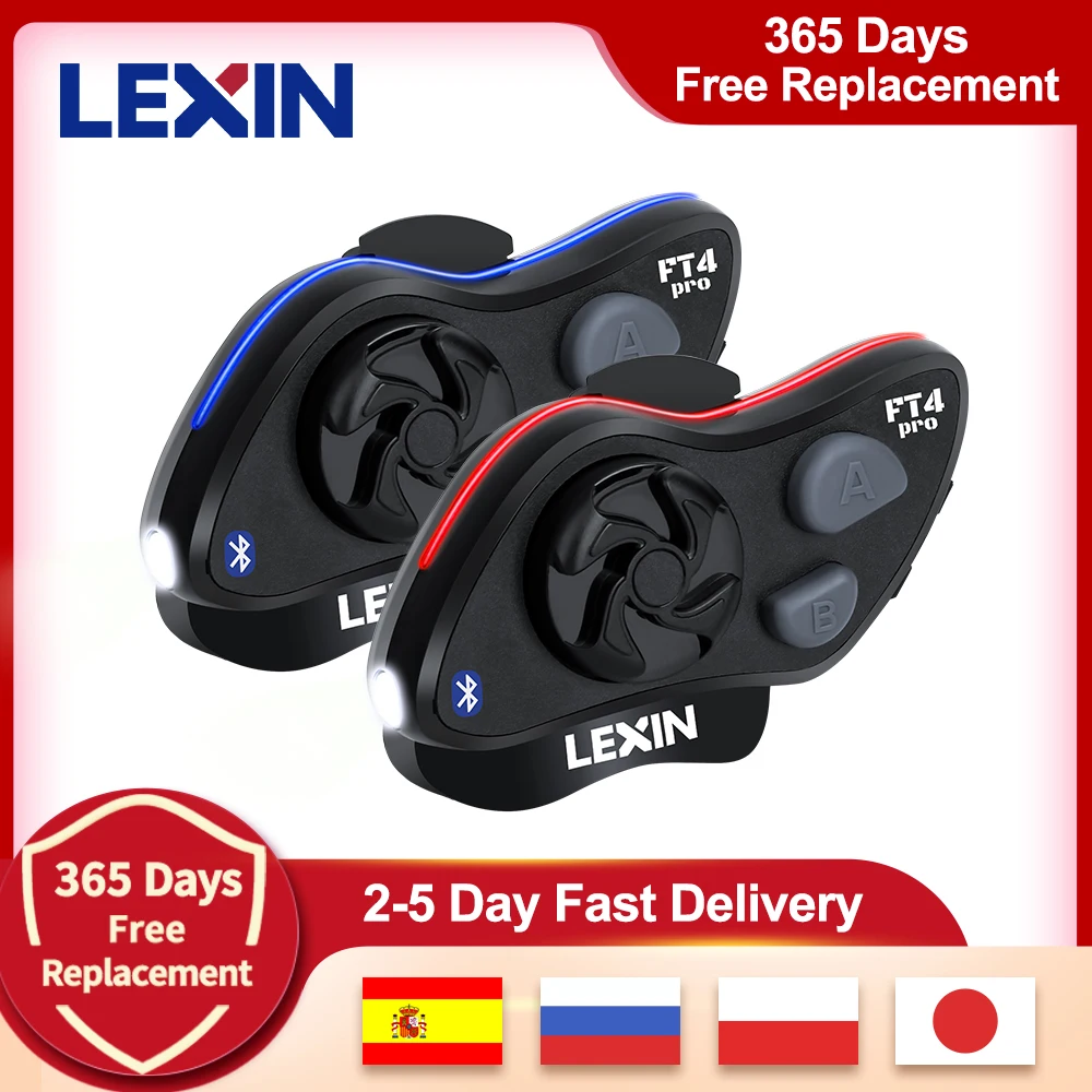 Lexin 2020 FT4 PRO 4 riders BT Шлем intercomunicador moto с фарой Bluetooth Мотоциклетный домофон шлем