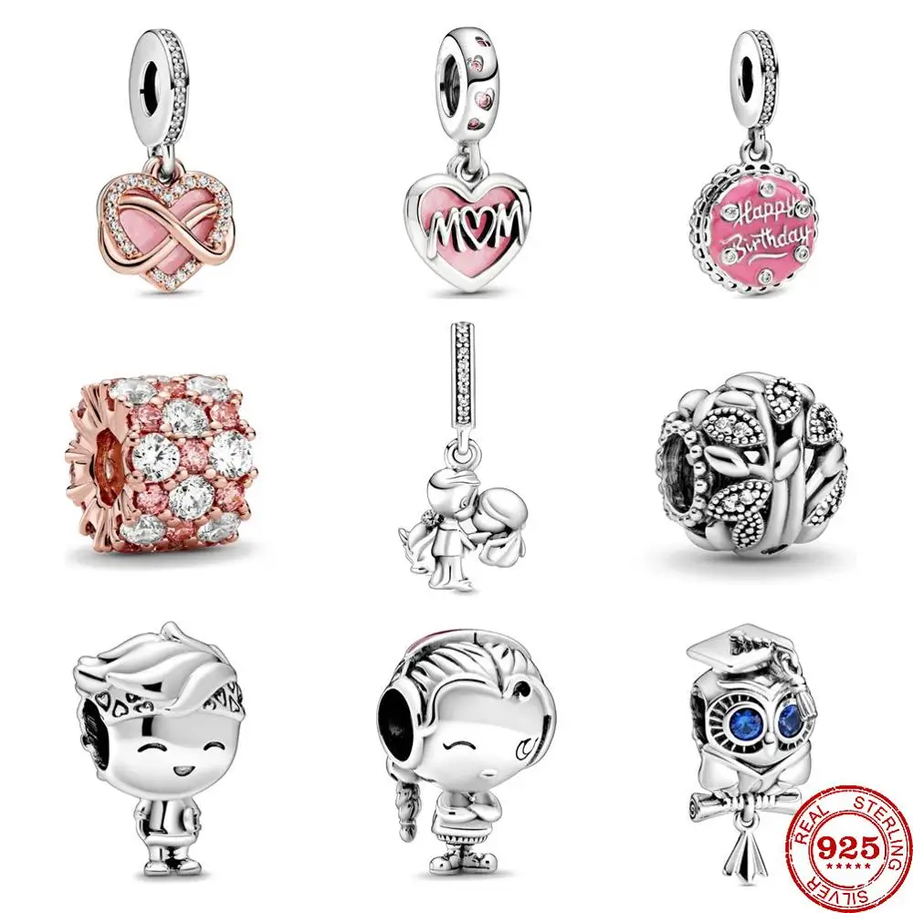 2023 new Pink & Clear Sparkle boy girl charms beads fit original