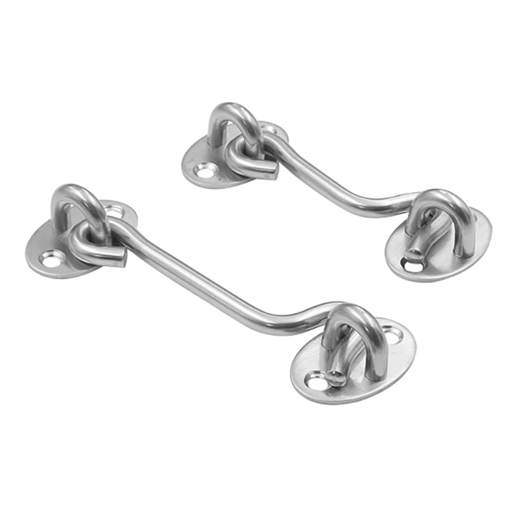 

Stainless Steel Cabin Hook and Eye Latch Lock Shed Gate Door Catch Silent Holder Stainless Steel Hardware Durable High Quality