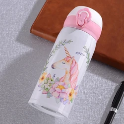 Frascos de vacío de unicornio lindo, taza de vacío de acero inoxidable, aislamiento térmico, botella de agua portátil, vasos 2022