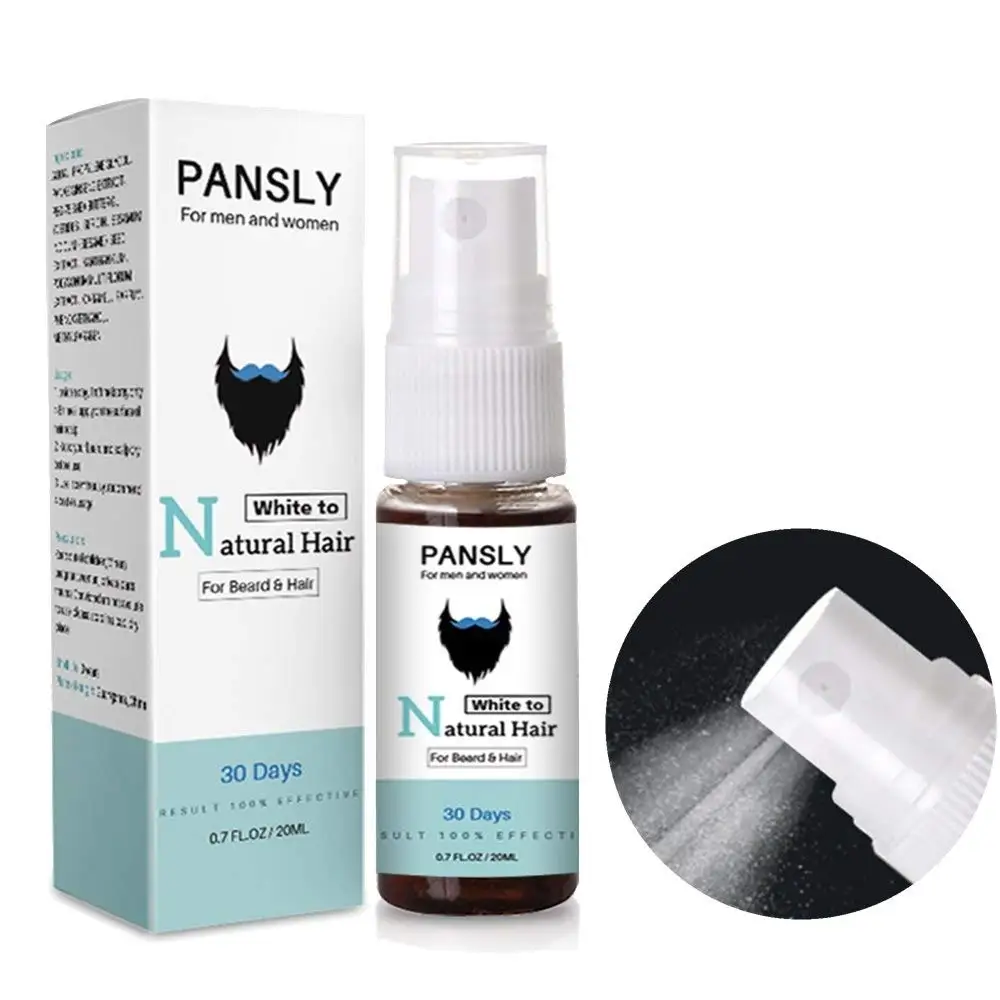 20ml Beard&Hair Spray Softer Smoother Beard Oil Men Mustache Black Gray