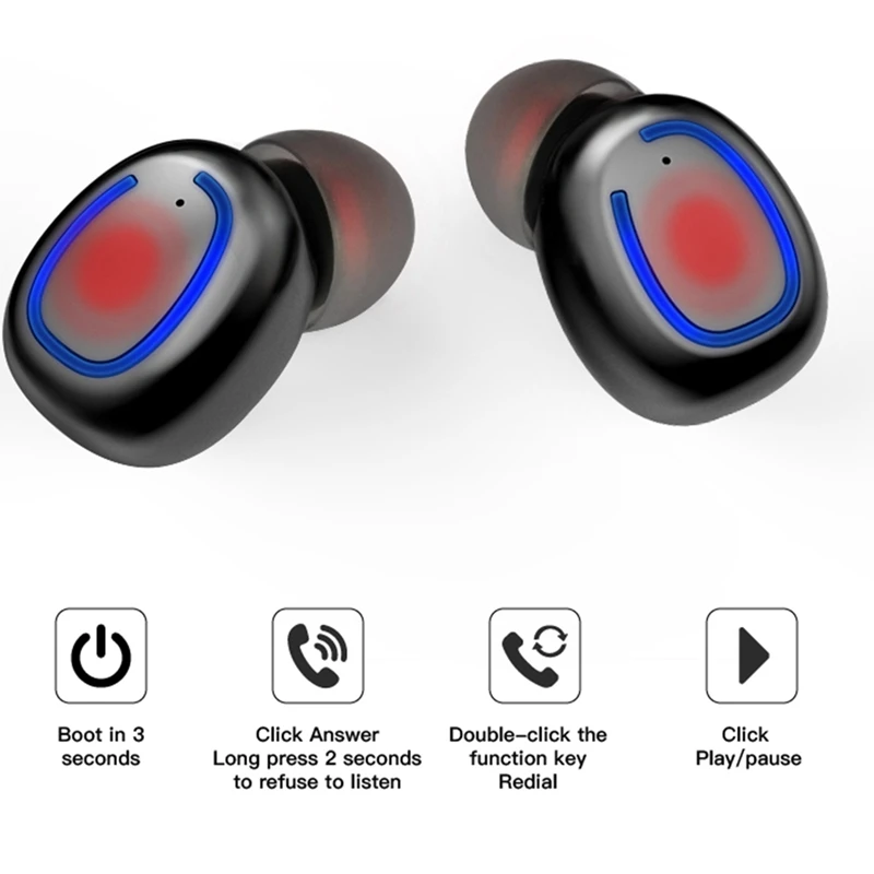 Настоящие наушники Bluetooth 5,0 фирменные наушники беспроводные наушники TWS наушники с зарядным устройством для Android