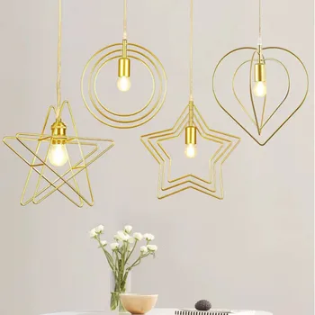 

Nordic Stars Wrought Iron Lamp Chandelier Lighting Corridor Aisle Lamps Creative Personality Chandelier Modern Simple Lighting