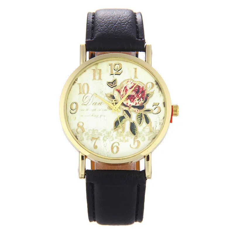 

Watch Fashion Rose with Numbers WOMEN'S Belt Quartz Watch Hot Sales Women's