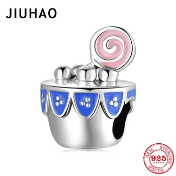 

100% Authentic 925 Sterling Silver Dessert Lollipop cup cake beads charms Fits Original Designer Charm Bracelet Jewelry making