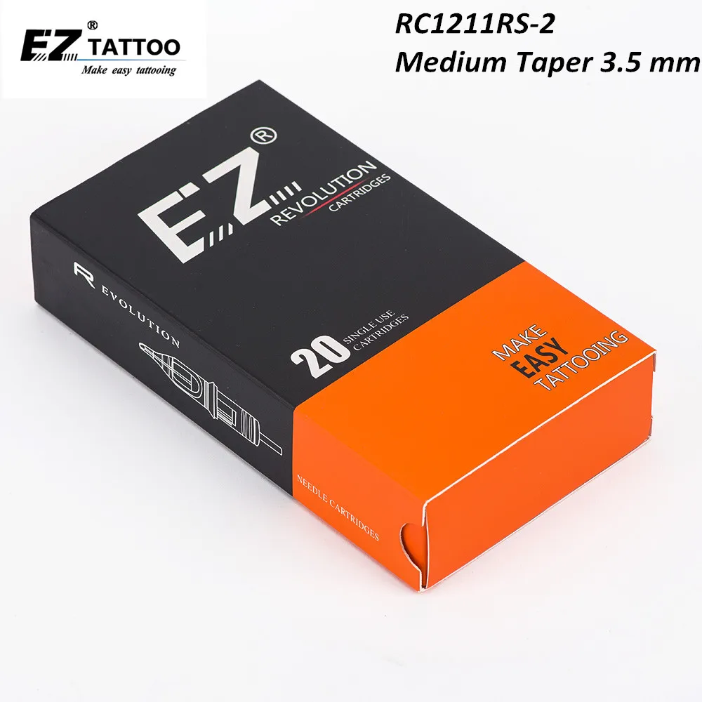 RC1211RS-2 EZ Revolution Cartridge Tattoo Needles Round Shader Needles Medium Taper 5.5 mm for Cartridge Tattoo Machine