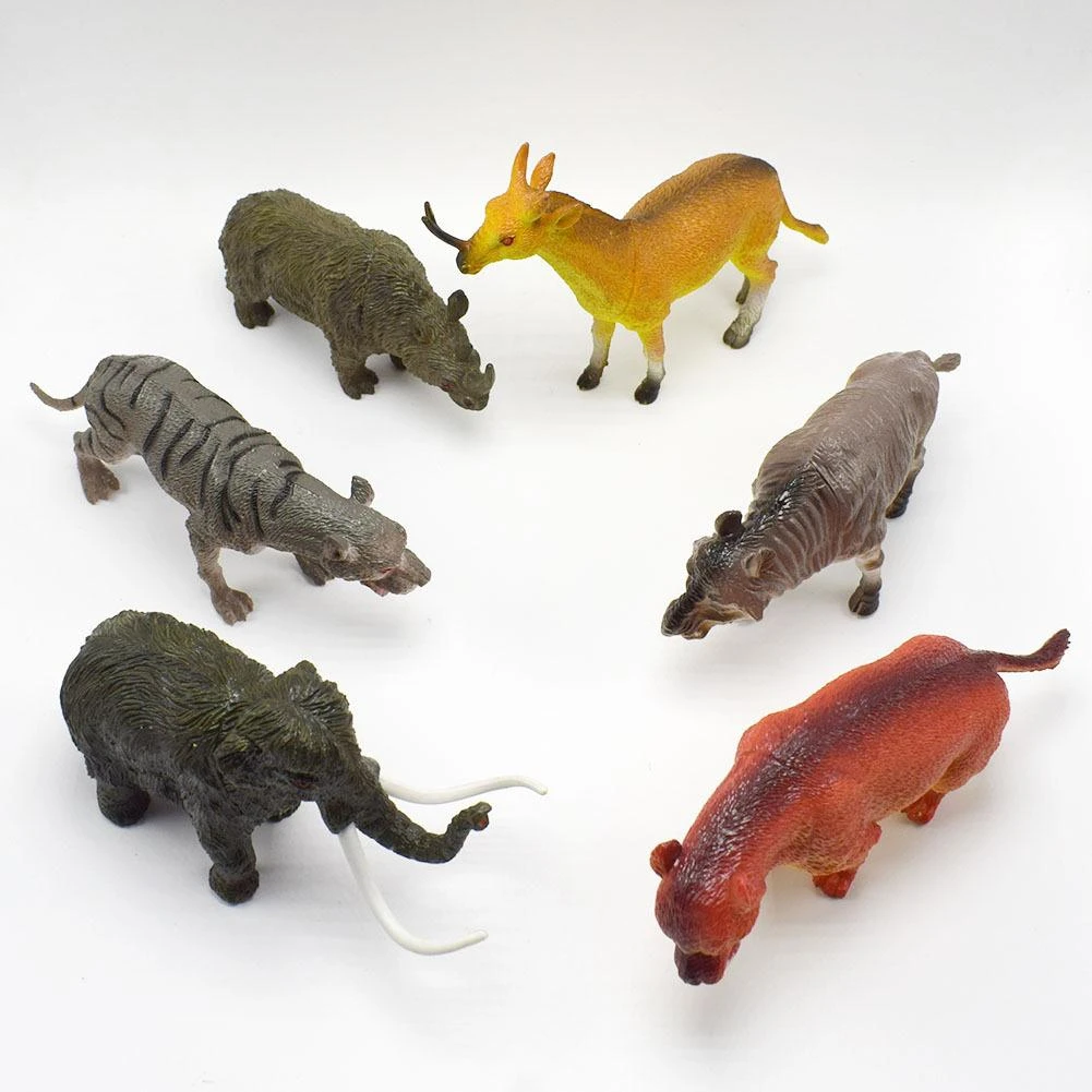 Jouet En Forme De Tigre 6 Pieces Simulation Dent De Sabre De Mammite Rhinoceros Modele Animal Prehistorique Jouets Educatifs Pour Enfants Cadeau Aliexpress
