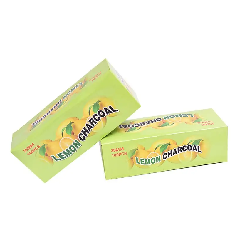 100pcs/box Lemon Flavored Shisha Hookah Charcoal Quick-lighting Burning Carbon Y5GB