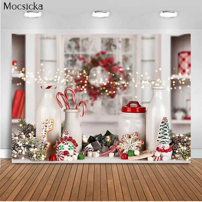 Mocsicka Рождественский фон Рождественская елка конфеты украшение стиль ребенок