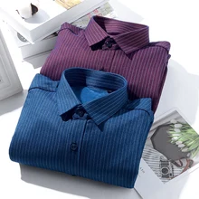 New Fashion Long Sleeve Men thick Slim Design Formal Shirt Winter Warm Brand Camisa Masculina Casual Male Dress Shirt