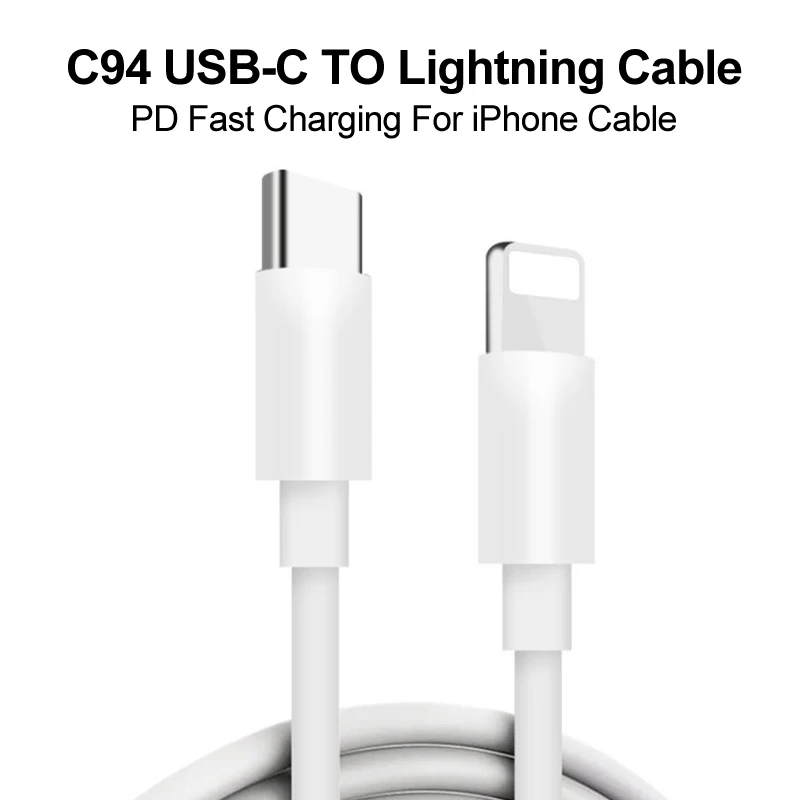 Оригинальное 18 Вт USB PD быстрое зарядное устройство для Apple iPhone 11 Pro 8 Plus XR XS Max C94 usb type-C до 8Pin кабель питания samsung