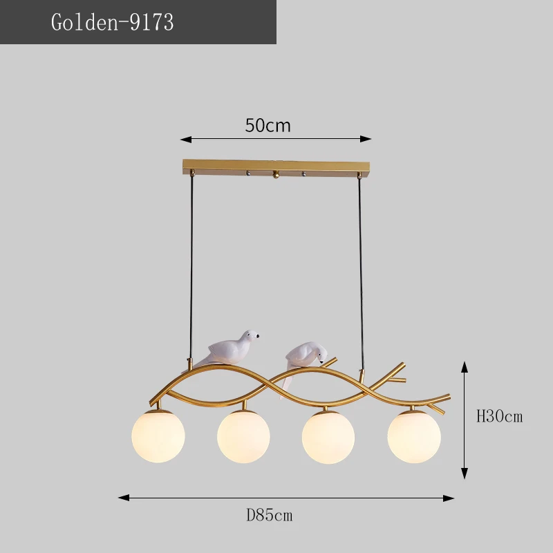 modern chandelier lights Nordic Pendant Lights For Kitchen Decorate Modern Dining Room Long Table Glass Chandelier Black Gold Creative Bird Hanging Lamp mid century modern chandelier Chandeliers