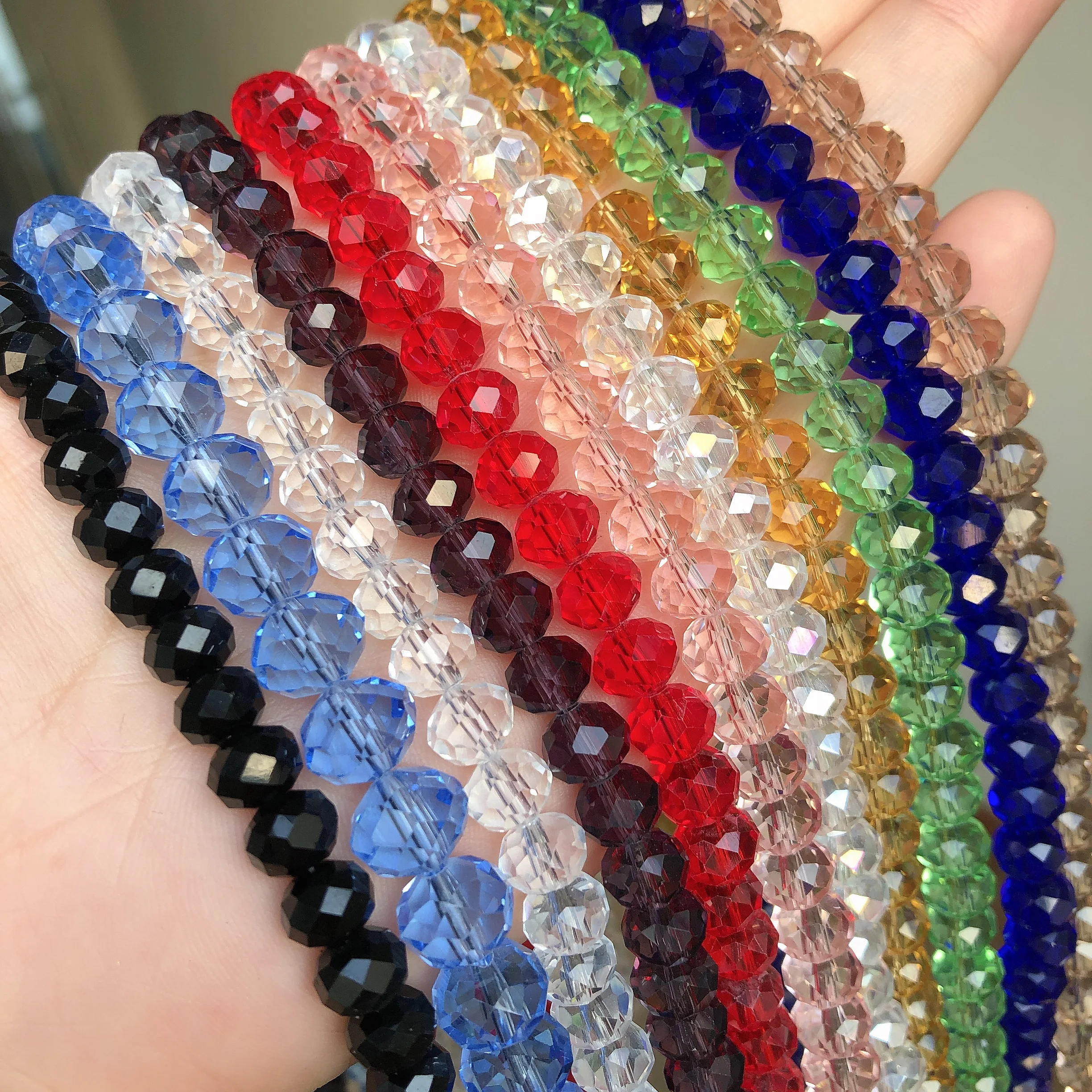 Faceted Red Natural Crystal Glass Beads Loose Round Rondelle Beads For  Jewelry Making DIY Bracelet Necklace 4/6/8/10/12mm 15Inch - AliExpress