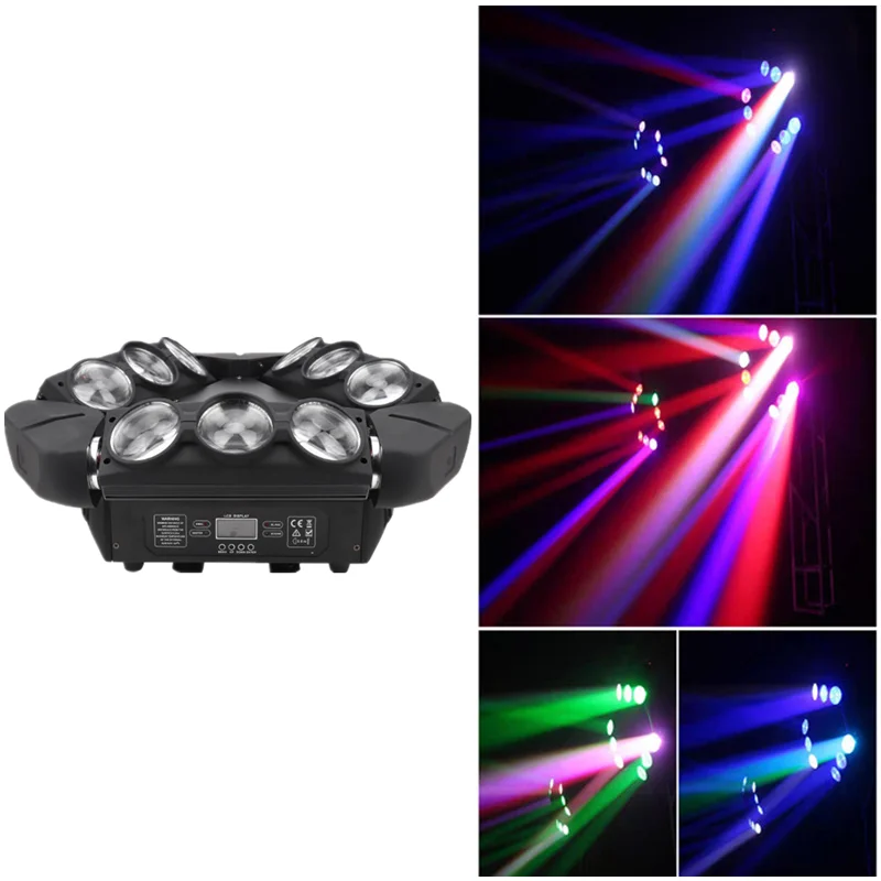 Миниатюрная Светодиодная лампа-паук 9x10 Вт Rgbw DMX512 светодиодная подвижная с