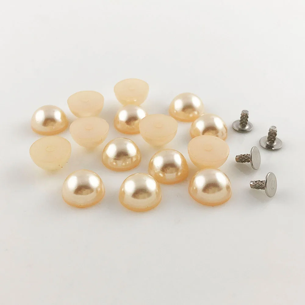 6MM Cream Doranyo 100/200 наборы полукруглые заклепки Имитация Жемчуга панк-Шпильки Шипы Декор заклепки подходят для ремней сумки обувь одежды DIY - Цвет: 6MM Cream