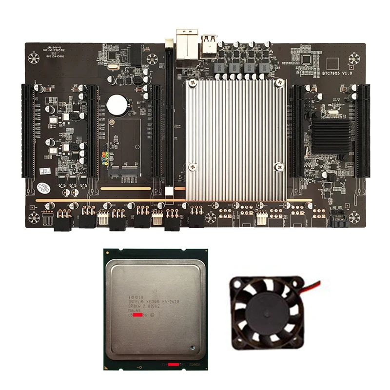 Материнская плата X79 H61 BTC для майнинга LGA 2011 DDR3 поддерживает 5XPCI-E 60 мм Шаг RTX3060