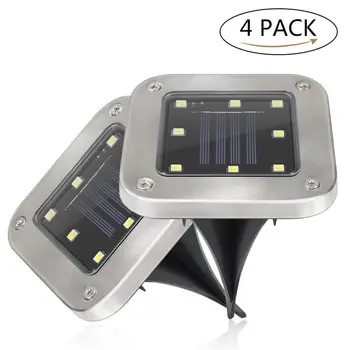 

4Pcs 8LEDs Solar Powered Buried Light Underground Lamp for Outdoor Path Way Patio Garden Yard