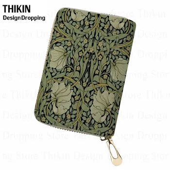 

THIKIN 2019 William Morris Pimpernel Print Phone Card Holder for Women Aftro Travel Accessories Passport Holder with Zipper