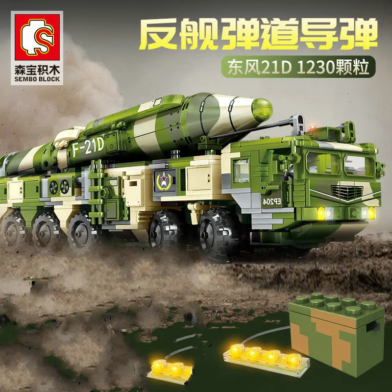 SEMBO 105795 1230 шт MOC Technic серии строительные блоки DF21D-Anti-Ship Баллистические ракетные