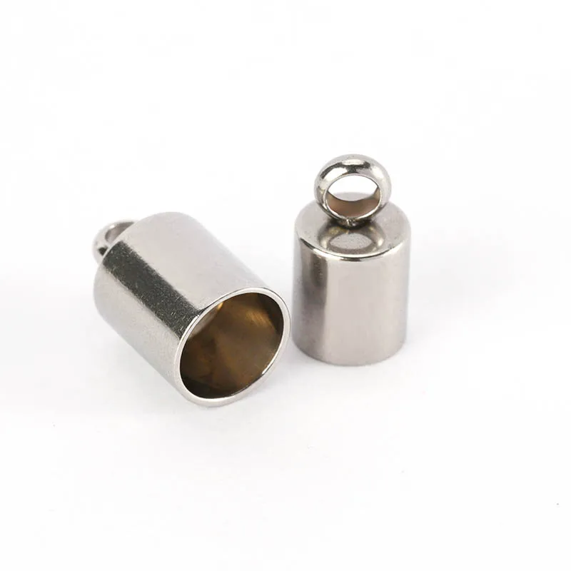 10pcs End Caps Matel 316L Stainless Steel Jewelry End Caps for DIY Bracelet Charms Pendants Jewelry Making Components Wholesale