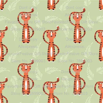 

165cm Wide Christmas Cartoon Animal Fabric rayon tiger Printed Fabric Quilting Patchwork Diy Sewing Material Children Clothing