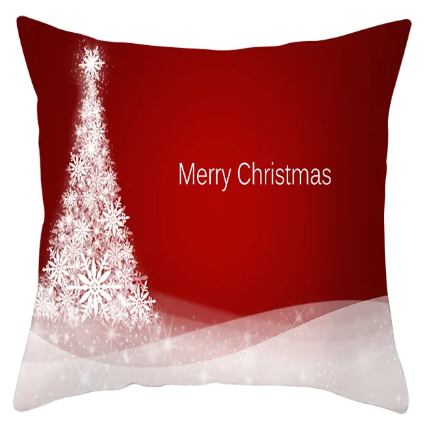Веселая Рождественская Подушка с Санта Клаусом, декоративная наволочка, 45x45 см - Цвет: T