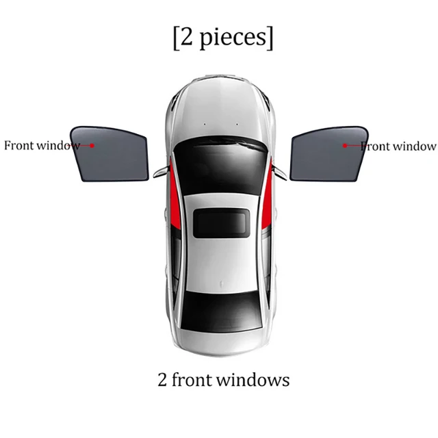 For Mazda CX-5 CX5 2012-2017 Front Windshield Car Sunshade Side Window Blind Sun Shade Magnetic Reflective Visor Mesh Curtain 2PCS Front