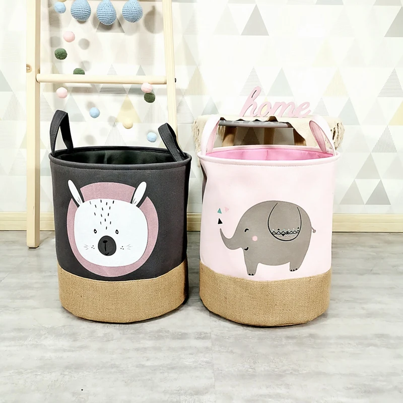 Foldable Storage Bins Thickened Large Laundry Basket Fabric Storage Basket Collapsible Organizer Bin with Handles for Closet Toy