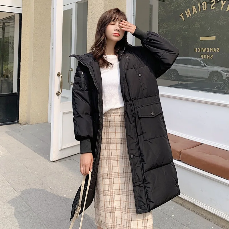 

Photo Shoot Students Bread down Jacket Cotton-padded Clothes Women's Medium-length 2019 New Style Loose-Fit INS Cotton-padded Cl