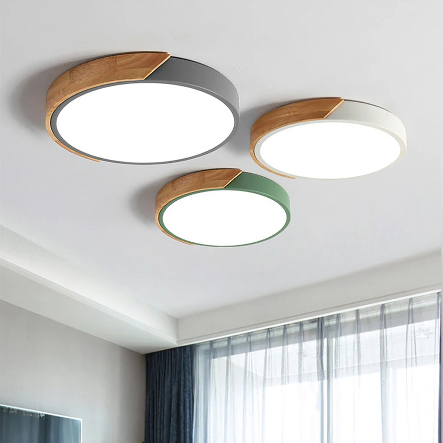 

Nordic Wall Surface Mounted Wood Iron Led White Black Ceiling Light Home Decorative Led Ceiling Lamps Plafonnier Lampa Sufitowa
