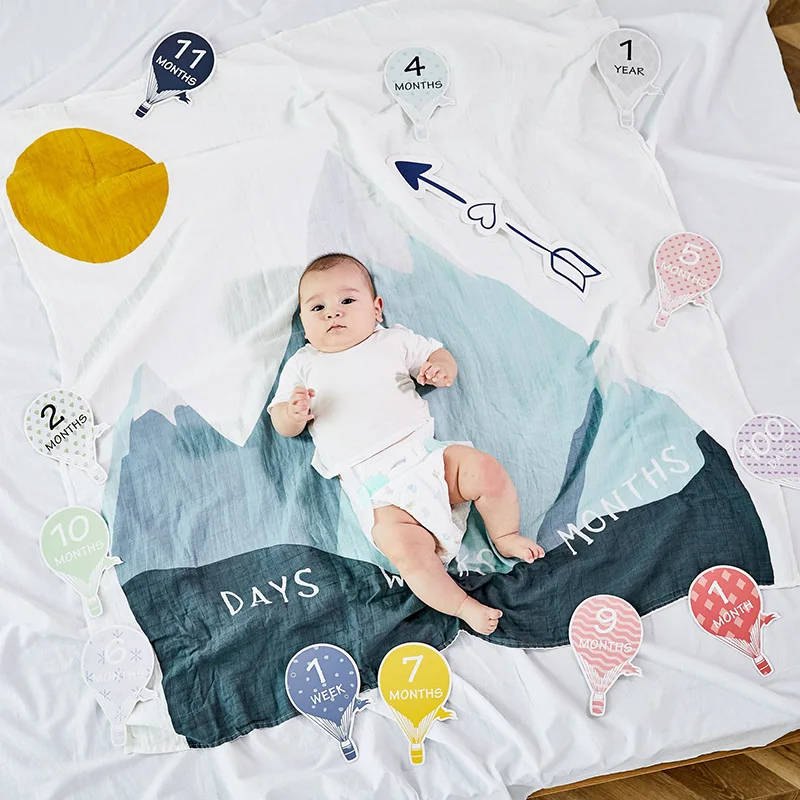 Детское одеяло-Ростомер s из муслина для новорожденных пеленка с рисунком обертывание одеяло из муслина хлопок детские фотографии реквизит одеяло-Ростомер