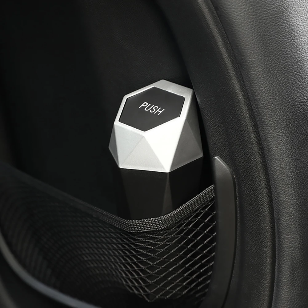 Home Auto Organizer Storage Bag Mini Car Garbage Bin for Automotive Car Leakproof Vehicle Trash Bin Kitchen New Car Dustbin Diamond Design Car Trash Can with Lid Office Bedroom