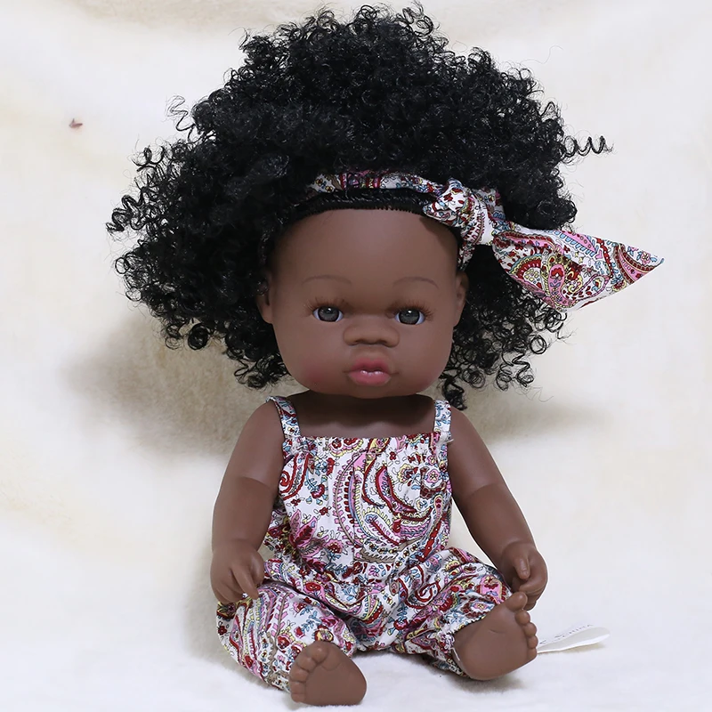 35Cm American Reborn Black Baby Doll Bath Play Full Silicone Vinyl Baby Dolls Lifelike Newborn Baby Doll Toy Girl Christmas Gift