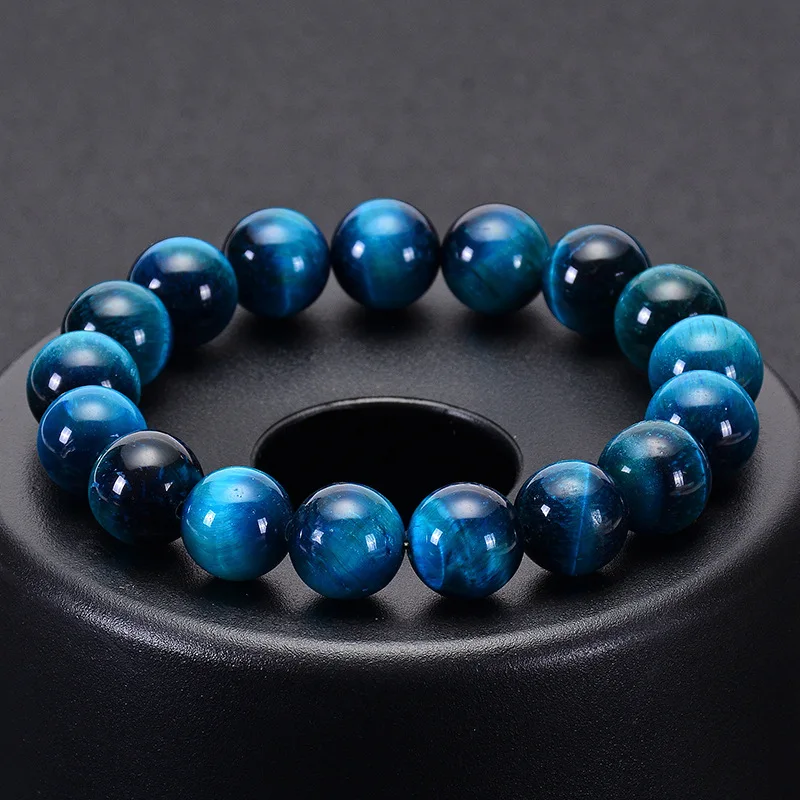Minimalist 6mm 8mm 10mm Lake Blue Tiger eyes Beads Bracelet Men Natural Stone Braslet For Man Handmade Casual Jewelry Pulseras