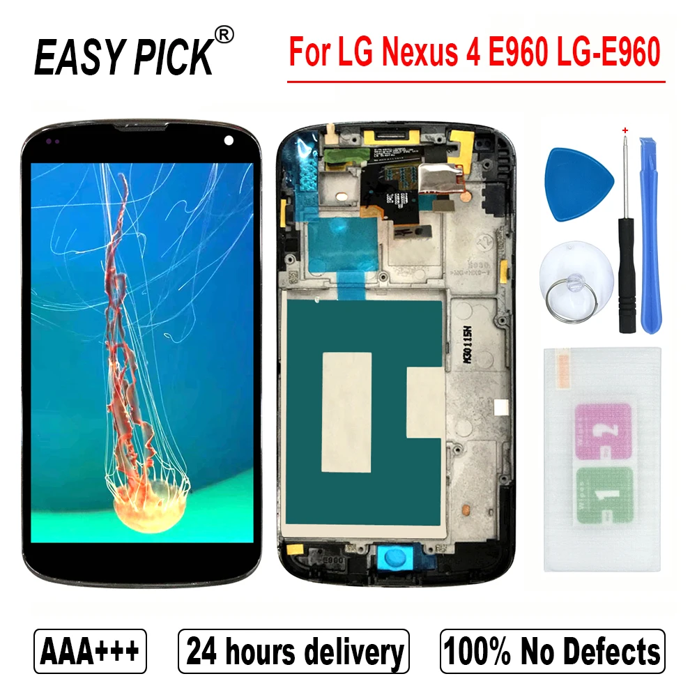LCD Display Touch Screen Digitizer Assembly For LG Nexus 4 E960 LG-E960 in Mobile Phone LCDs Screens | Мобильные телефоны и