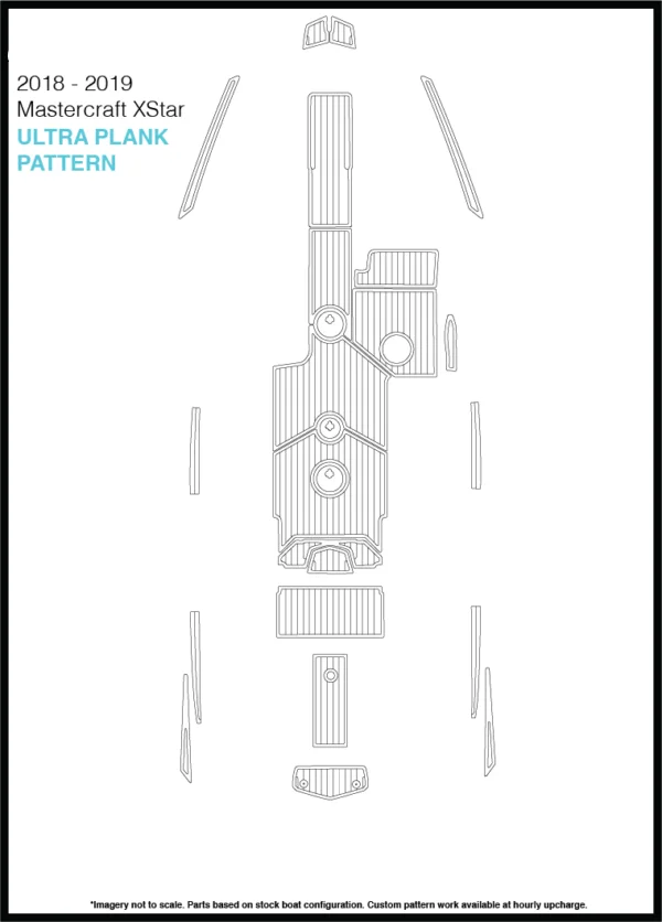 Mastercraft Xstar Cockpit Pad лодка EVA Тиковый настил 1/" 6 мм