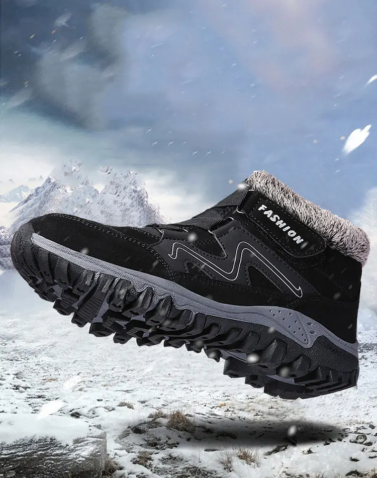 Men'S Winter Sneakers Hiking Ankle Boots For Men Snow Boots Warm Push Inside Casual Winter Shoes Safty Work Shoes Mans Footwear