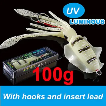 20cm100g SUNMILE Рыбалка мягкие приманки 20 г/60 г/80 г/100 г/120 г/150 г 15cmm/20 см Световой/УФ-приманок рыболовных приманок для рыбалки в море воблер - Цвет: 20cm100g