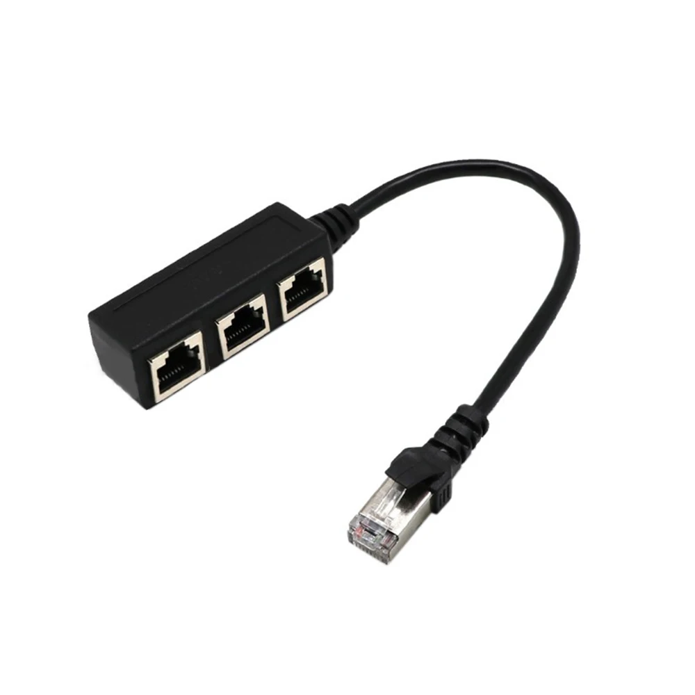 1 шт. RJ45 Папа 3 гнездовой Сплиттер LAN Ethernet сетевой конвертер Кабельный