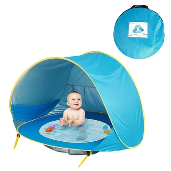 

Baby Beach Tent Children Waterproof Sun Awning Tent UV-protect Sunshelter Mini Pool FOU99