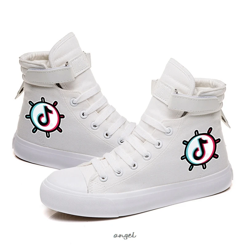 Tiktok Zapatillas De con estampado para mujer, zapatos informales De alta calidad, vulcanizados De dibujos animados|Sudaderas con capucha y - AliExpress