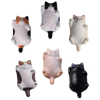 

6 Pcs Fun Cat Refrigerator Magnets Office Magnet, Kitchen Toy Decor Fridge Cat Ornament