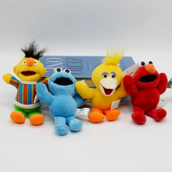 

13CM Sesame Street Elmo Cookie Big Bird Ernie Bert Plush keychain Toys Stuffed Dolls