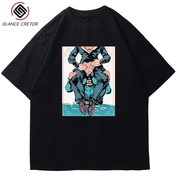 

JoJo's Bizarre Adventure T-Shirt Summer Fashion Harajuku Tshirt Summer Short Sleeve Casual Print Anime Man and Women T-shirt