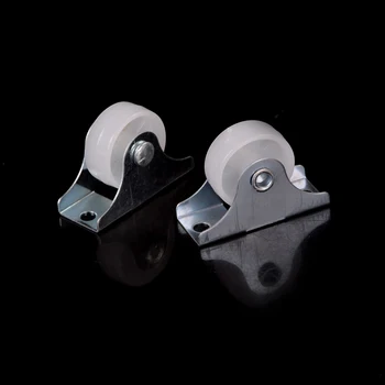 

2Pcs White Universal Swivel Casters Roller Wheel Plastic Furniture Replacement Caster Wheel For Platform Trolley Chair