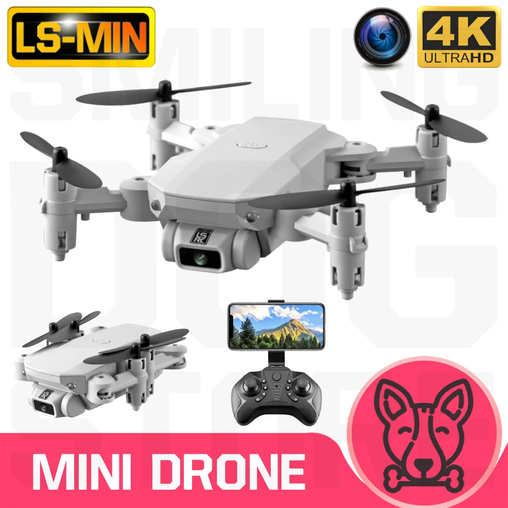Rc quadcopter LSMIN mini zangão câmera hd 4k wi fi fpv dron dobrável