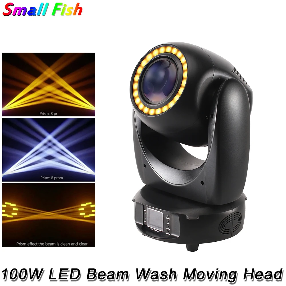 

100 Вт Светодиодный луч Wash Gobo движущийся головной свет, светодиодный прожсветильник Тор для музыкальвечерние, диско-Джея, 8 призм, движущийся головной свет для свадьбы, клуба